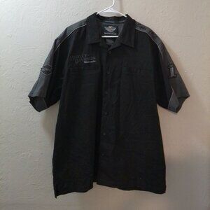 Harley-Davidson Genuine MotorClothes Men’s XL Black Gray Button Up Shirt